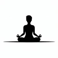 simple black iconography of person meditating