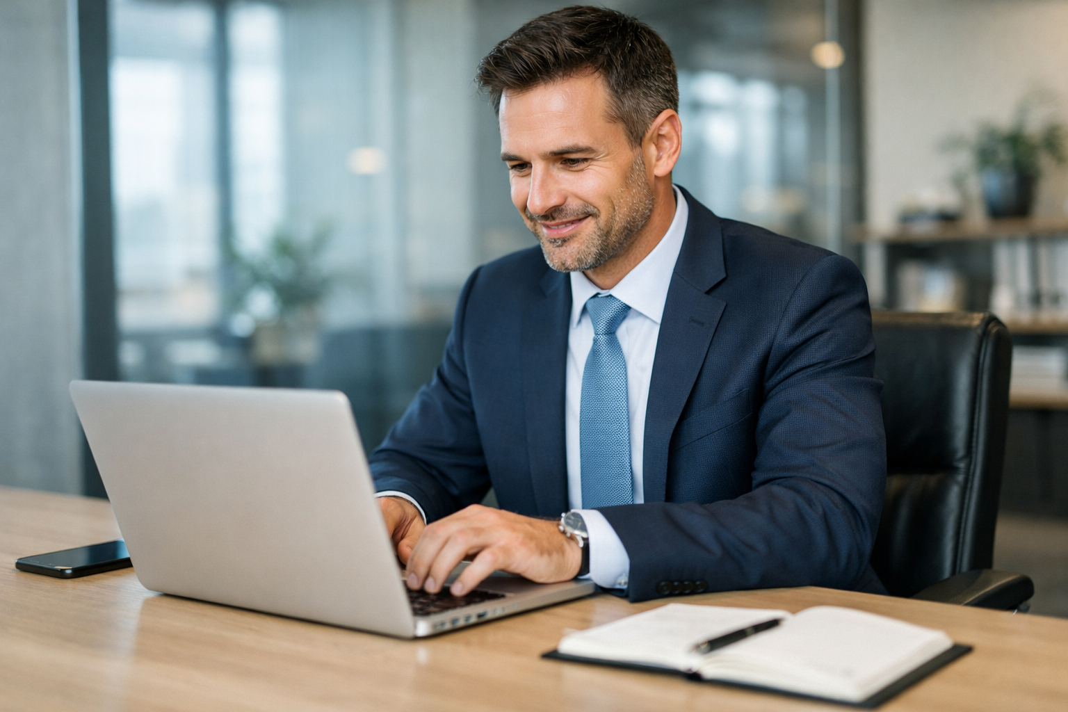 Business Professional Using Laptop Business Professional Using Laptop
