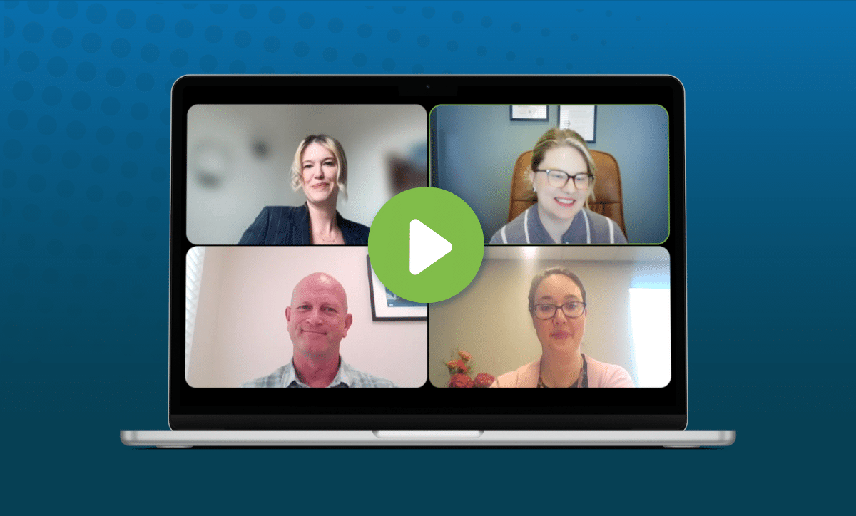 A group of executives in a web conference